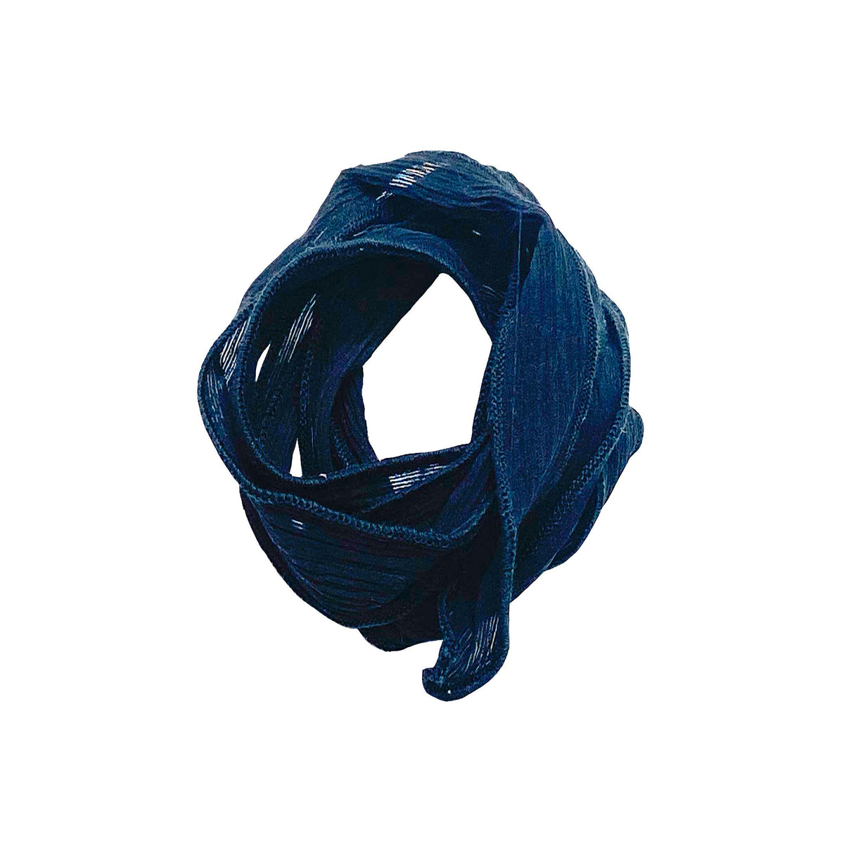 Metallic Blue Silk Ribbon