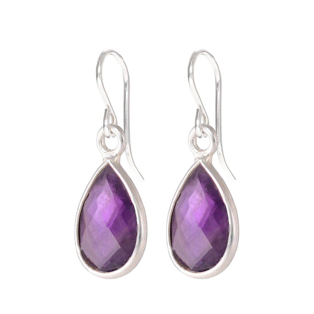 Caravana Jewelry Little Gemstone Teardop Earrings on Short Sterling Silver Ear Hooks