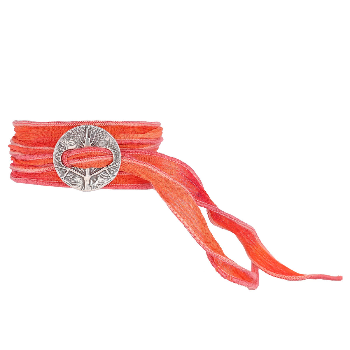 Caravana Jewelry Sterling Silver Cactus Skeleton Silk Wrist Wrap Bracelet