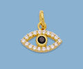 14K Gold Over Sterling Silver Charm on Sterling Satalite Chain-Store