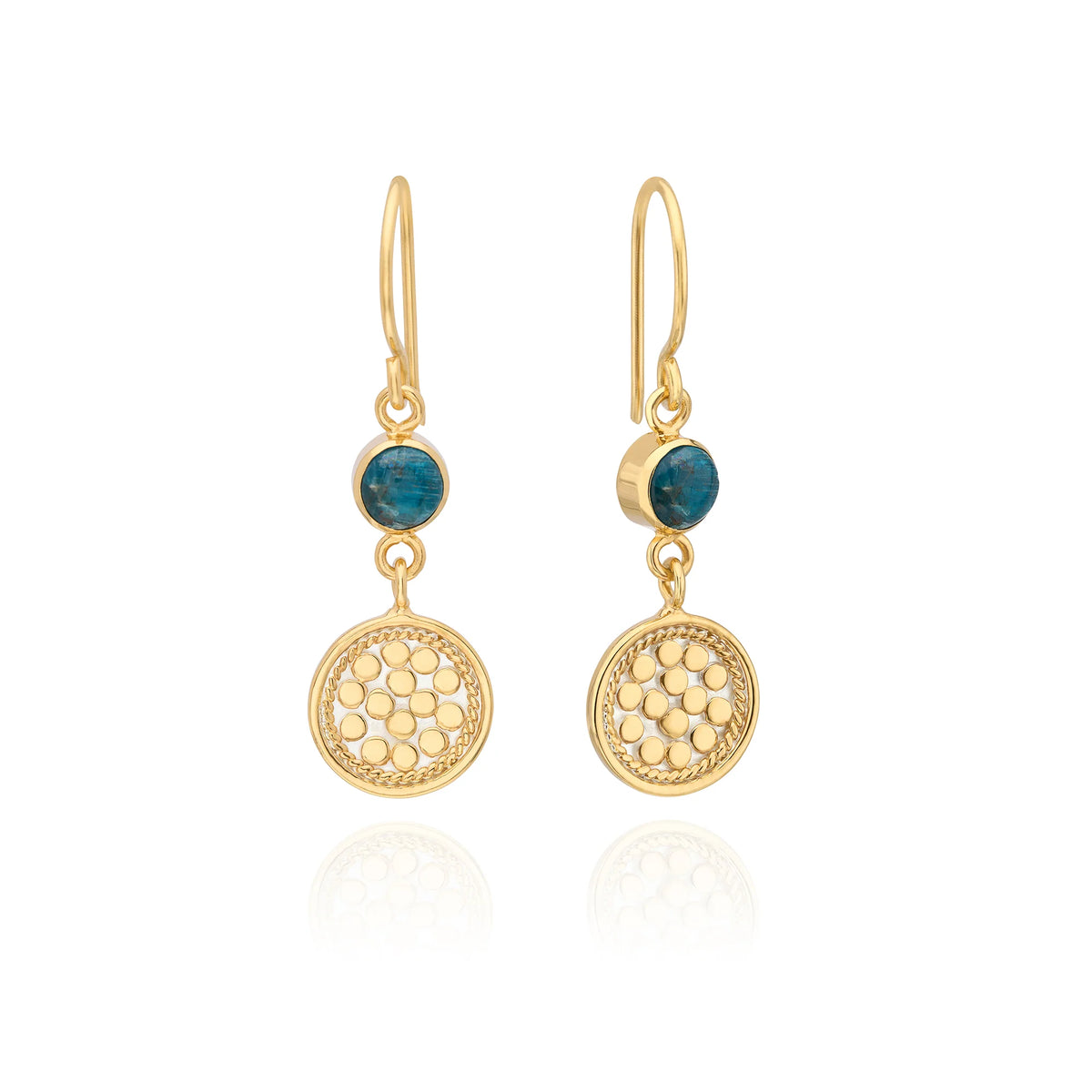 Apatite Double Drop Earrings - Gold