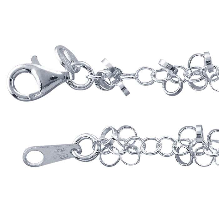 Sterling Silver Clustered Rings Bracelet