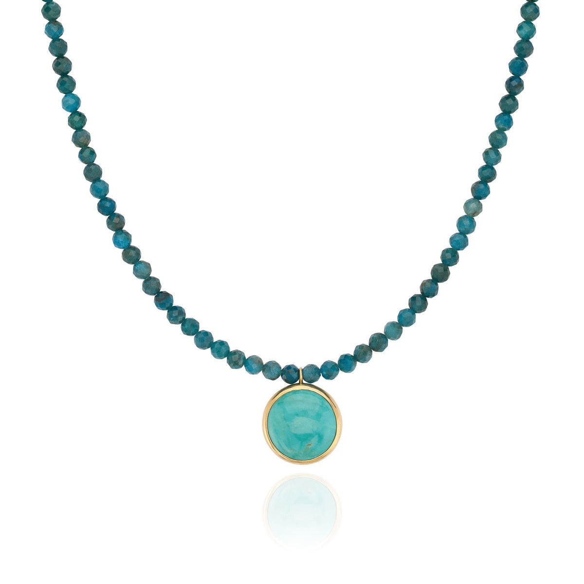 Namaste Necklace - Turquoise on Apatite - 16-18"