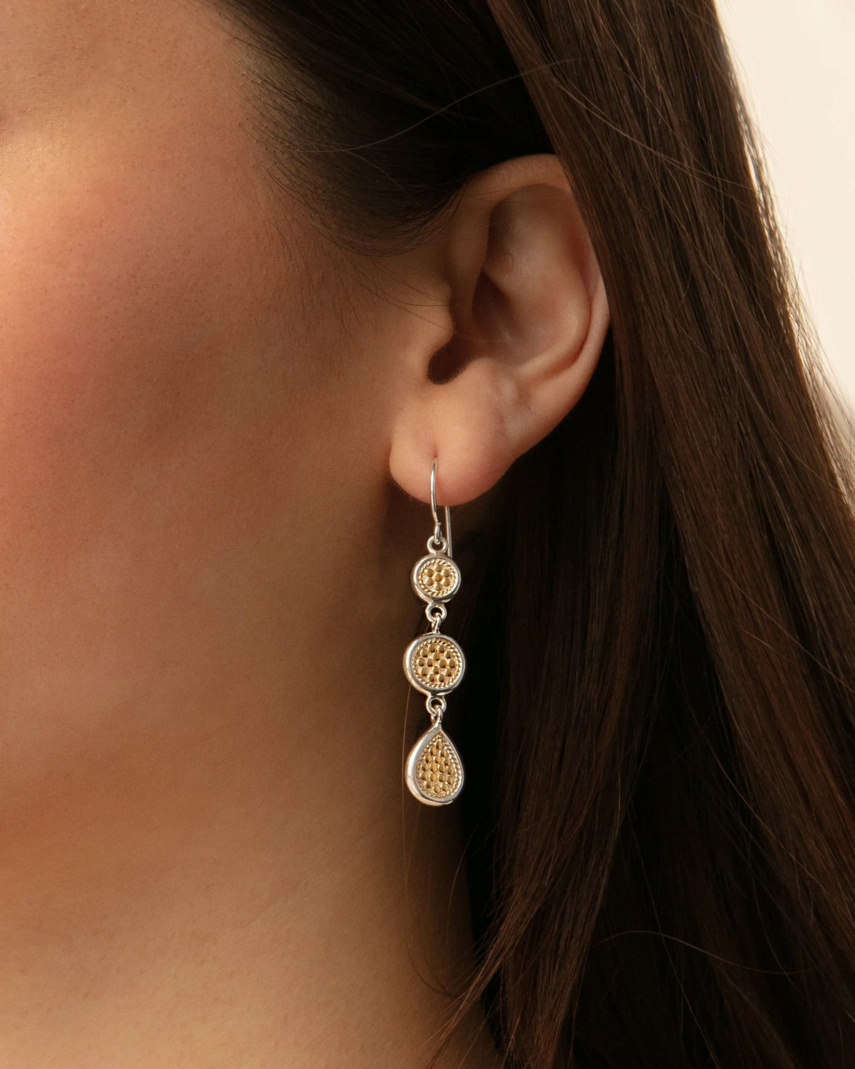 Classic Triple Drop Earrings - Gold & Silver