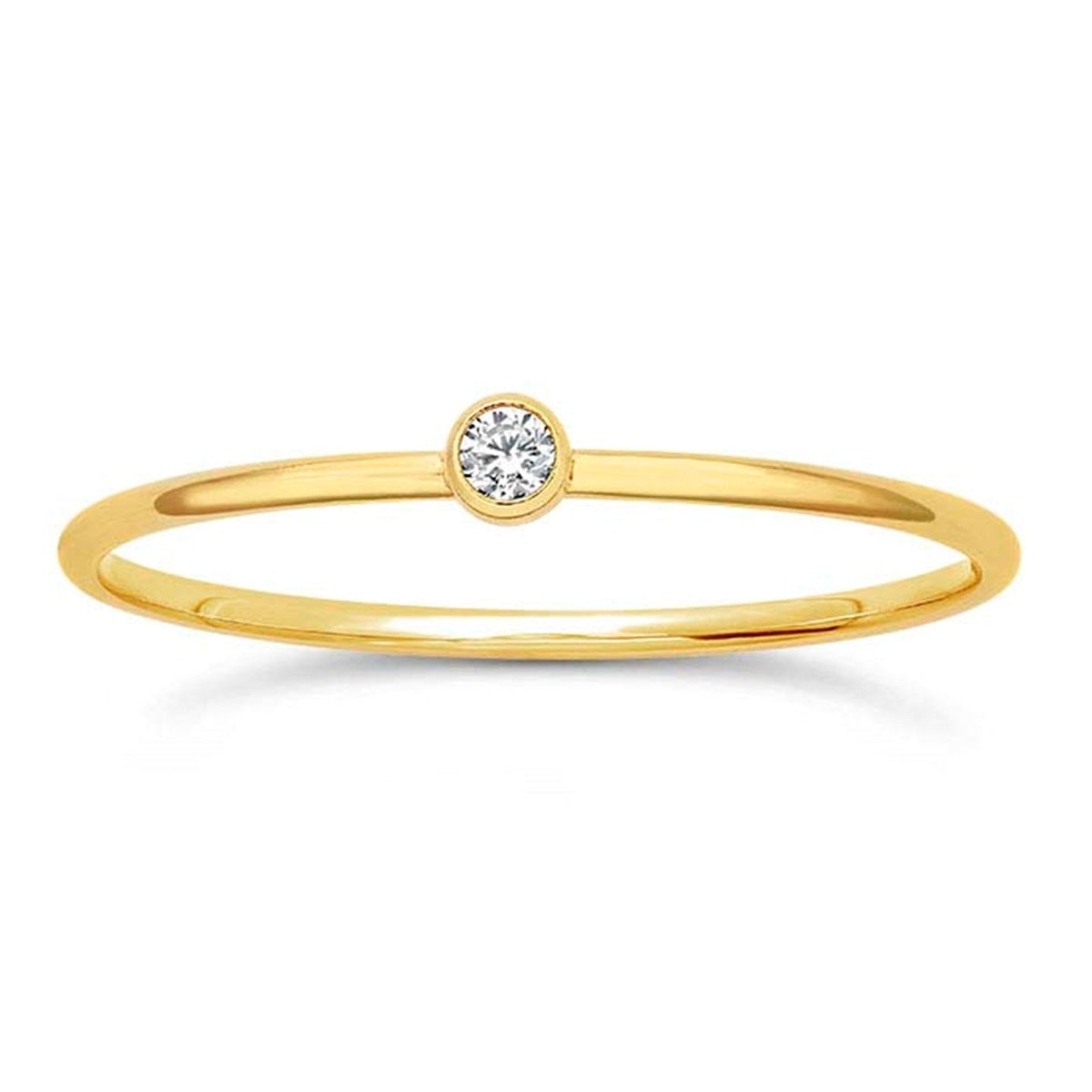 Gold Filled Stackable Ring with Clear CZ