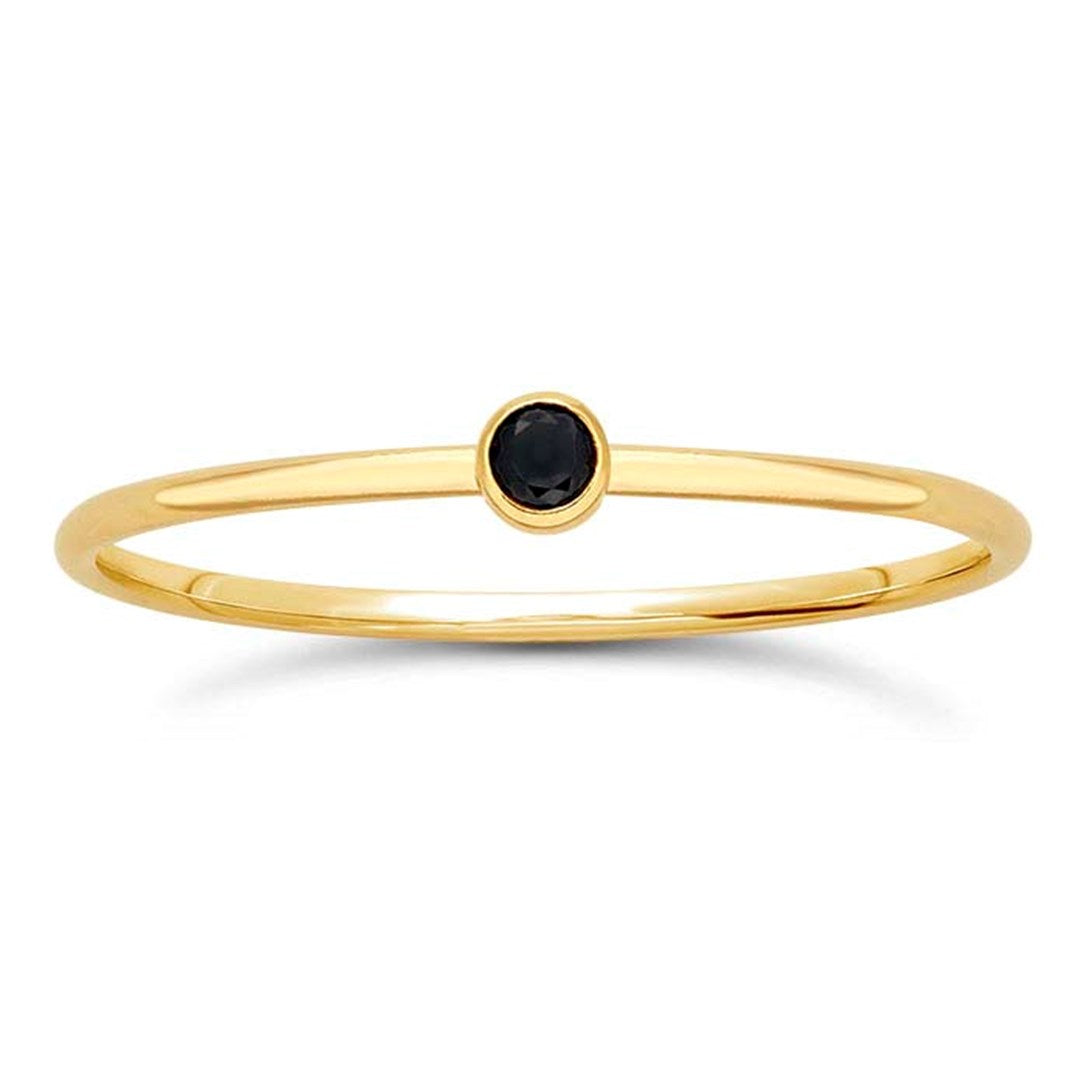 Gold Filled Stackable Ring with Black CZ