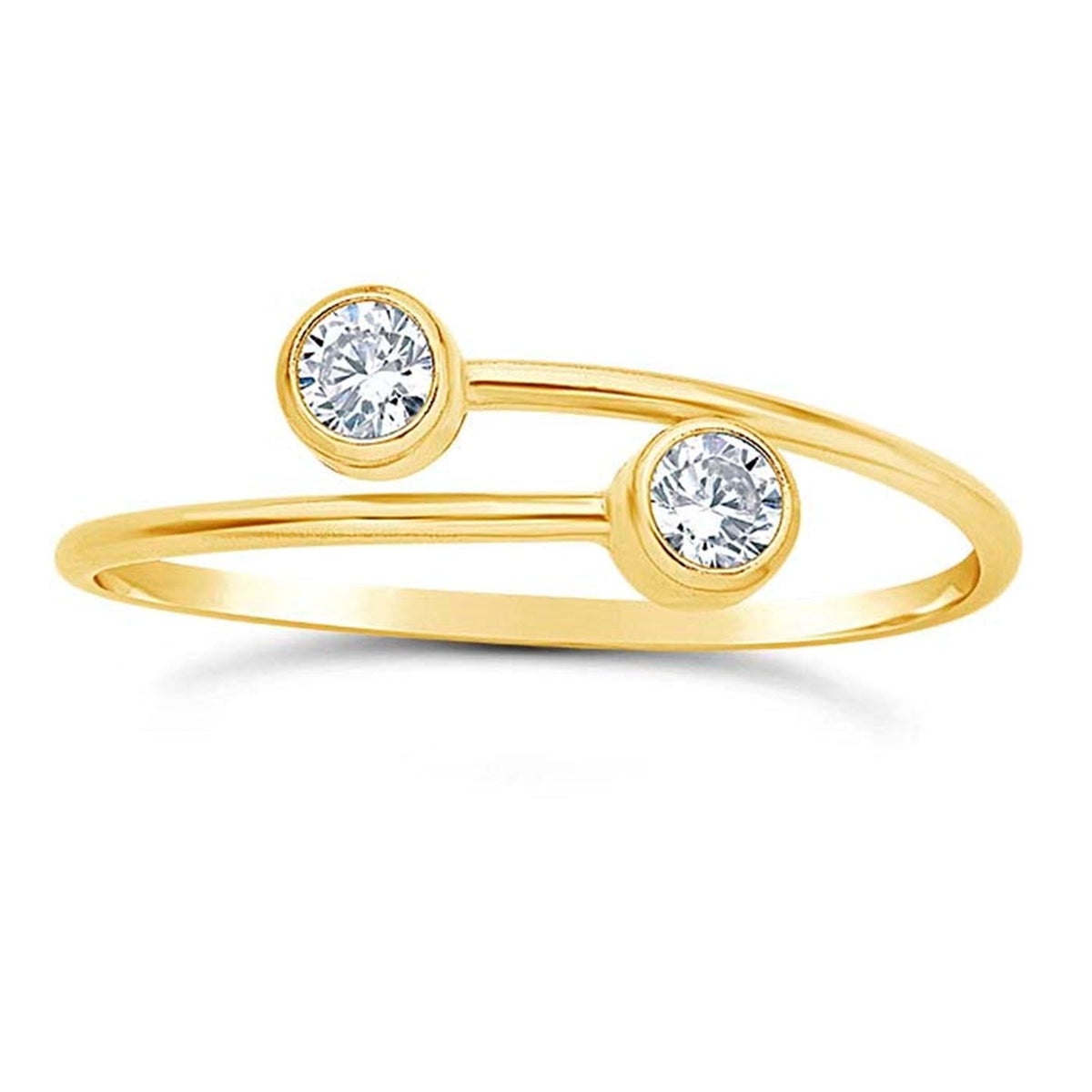 Gold Filled Adjustable Ring with CZ