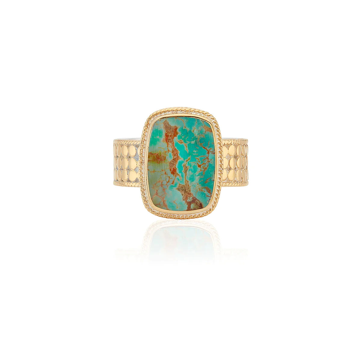 Anna Beck Medium Turquoise Cushion Ring - Gold