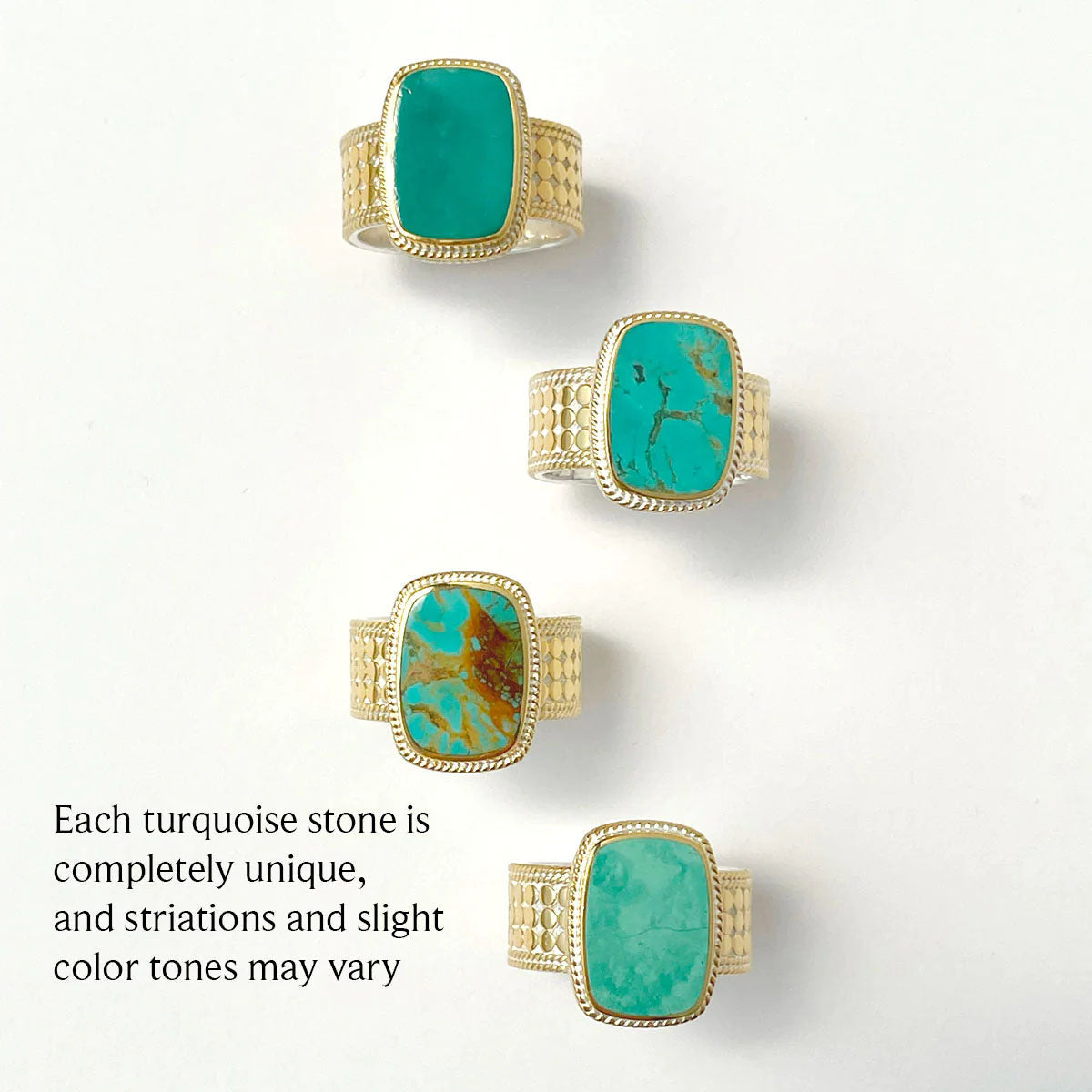 Turquoise Multi-Cushion Ring - Gold