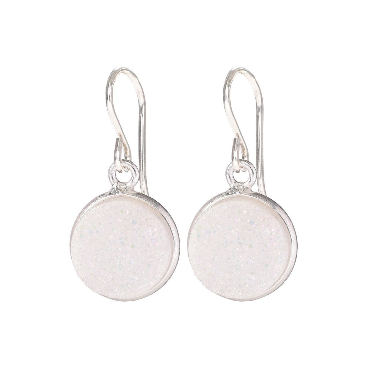 Caravana Jewelry 11mm Druzy Earrings on Short Sterling Silver Ear Hooks