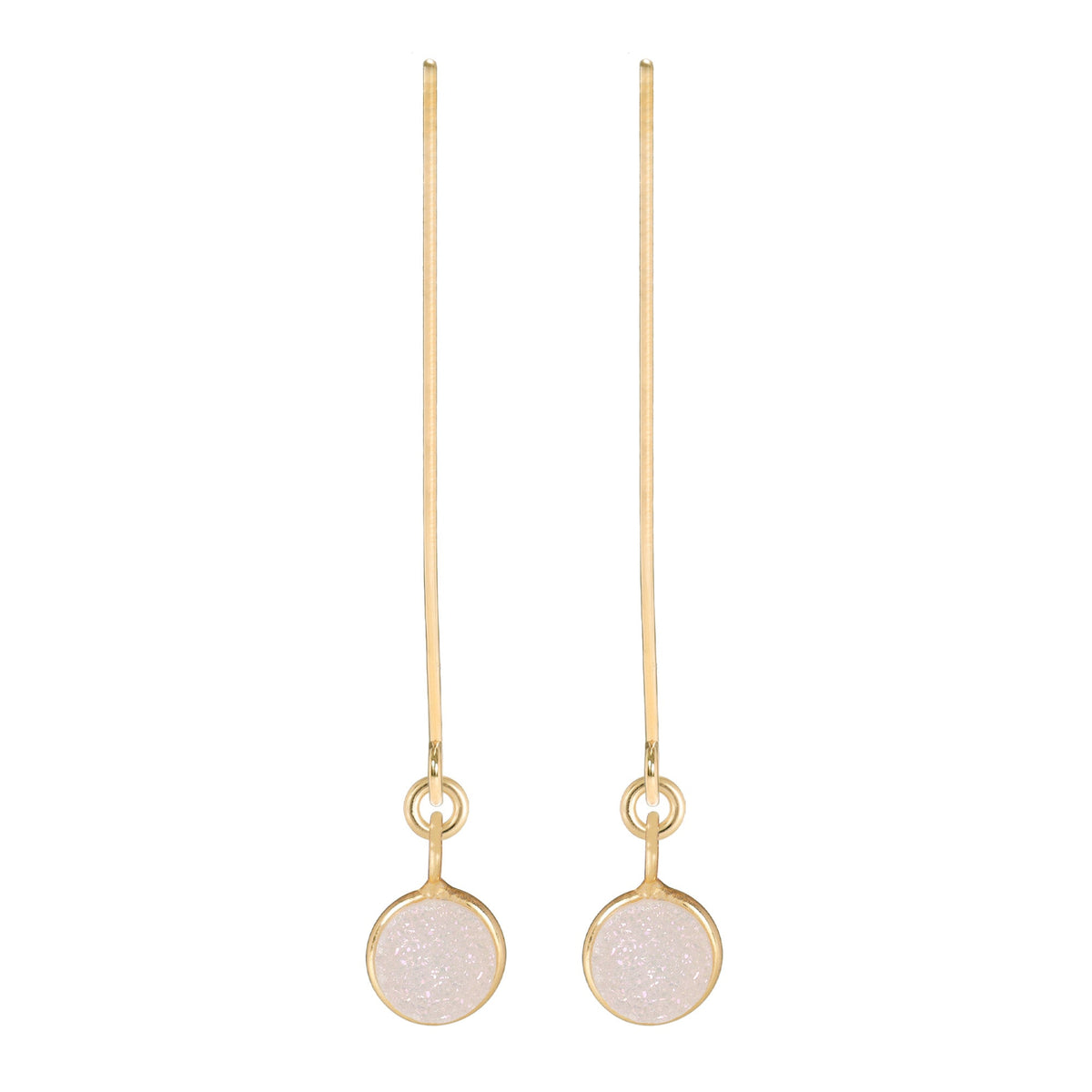 Caravana Jewelry 8mm Druzy Earrings on Long Gold Filled Ear Wires