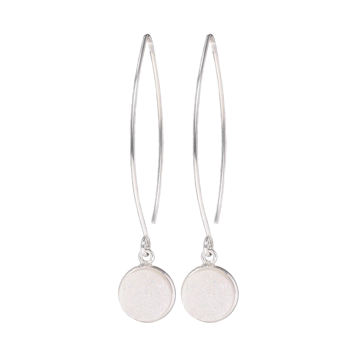 Caravana Jewelry 11mm Druzy Earrings on Long Sterling Silver Ear Wires