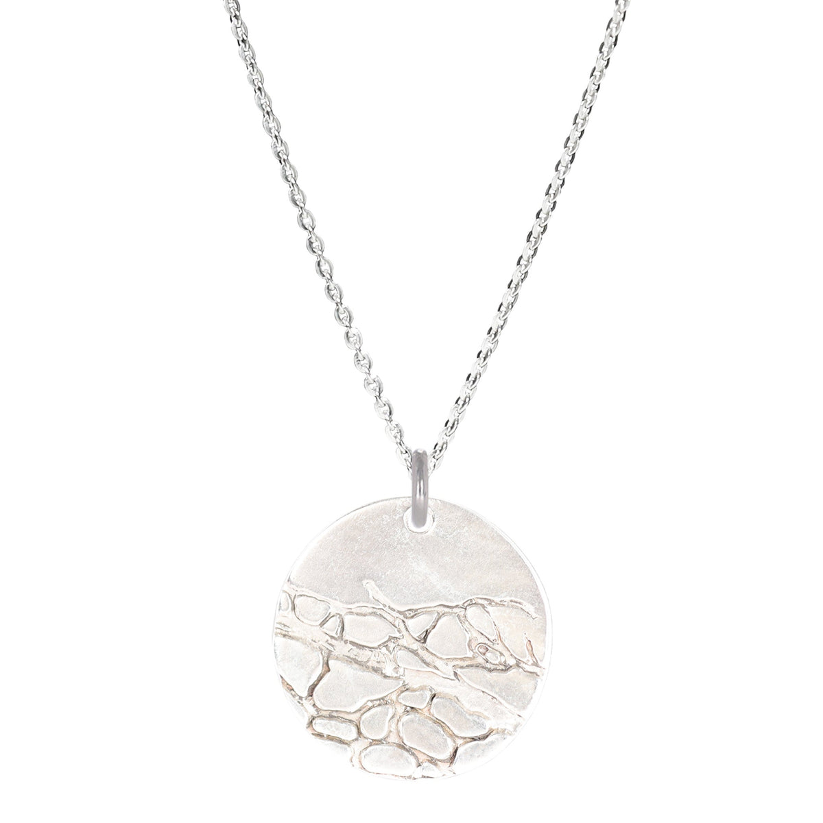 Cactus Skeleton Textured Large Sterling Silver Necklace on a Sterling Silver Cable Chain