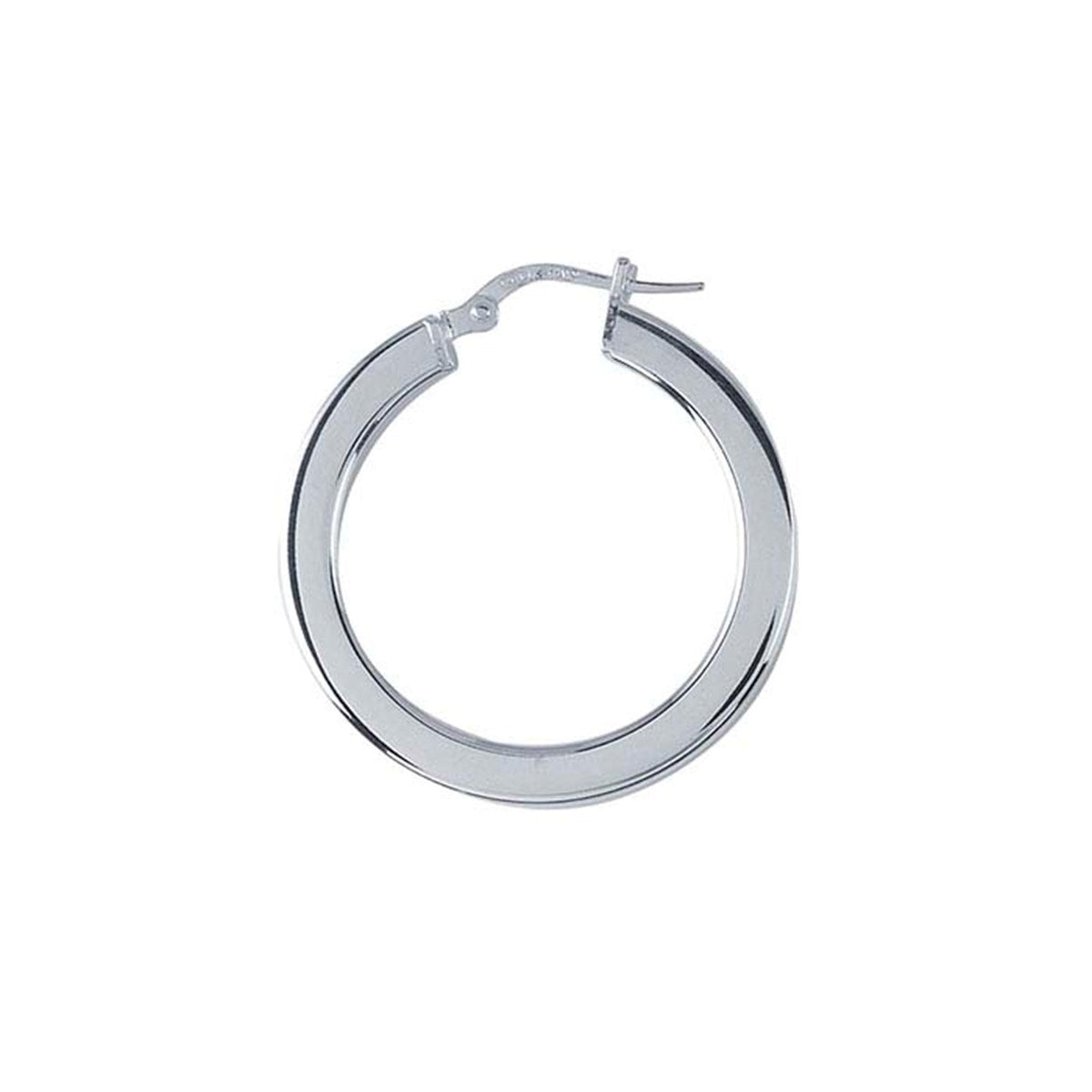 Sterling Silver 27.5mm Square Tubing Hoop Earrings