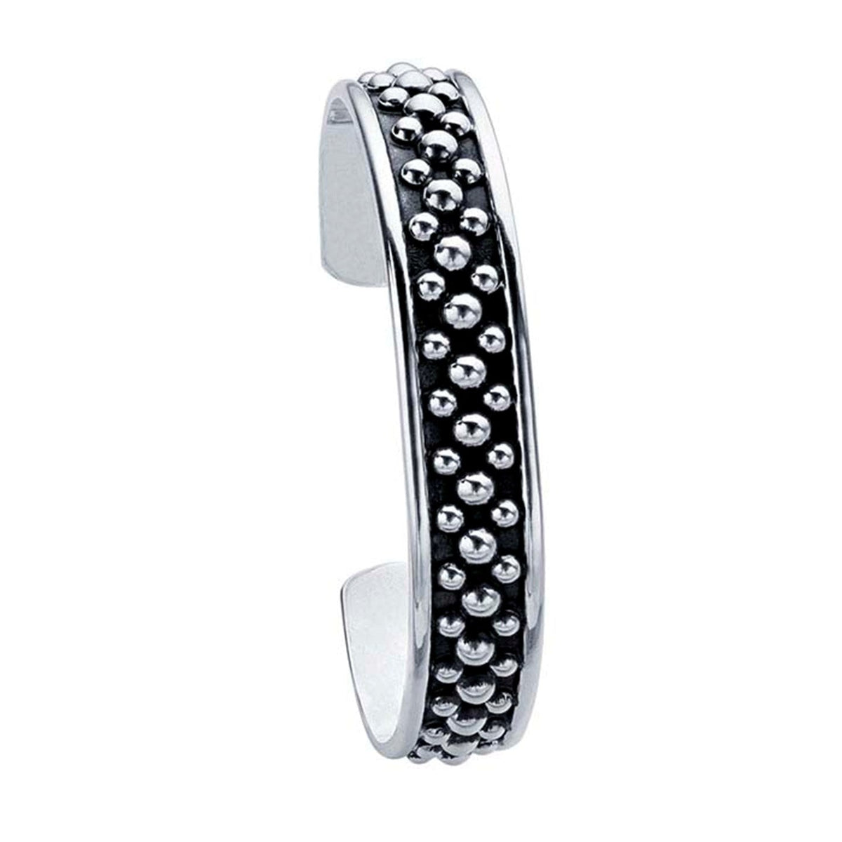 Sterling Silver Beaded Cuff Bracelet 