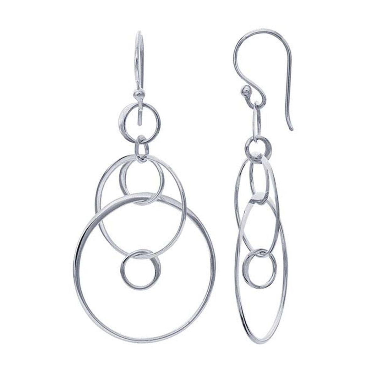 Sterling Silver Floating Circle Earrings