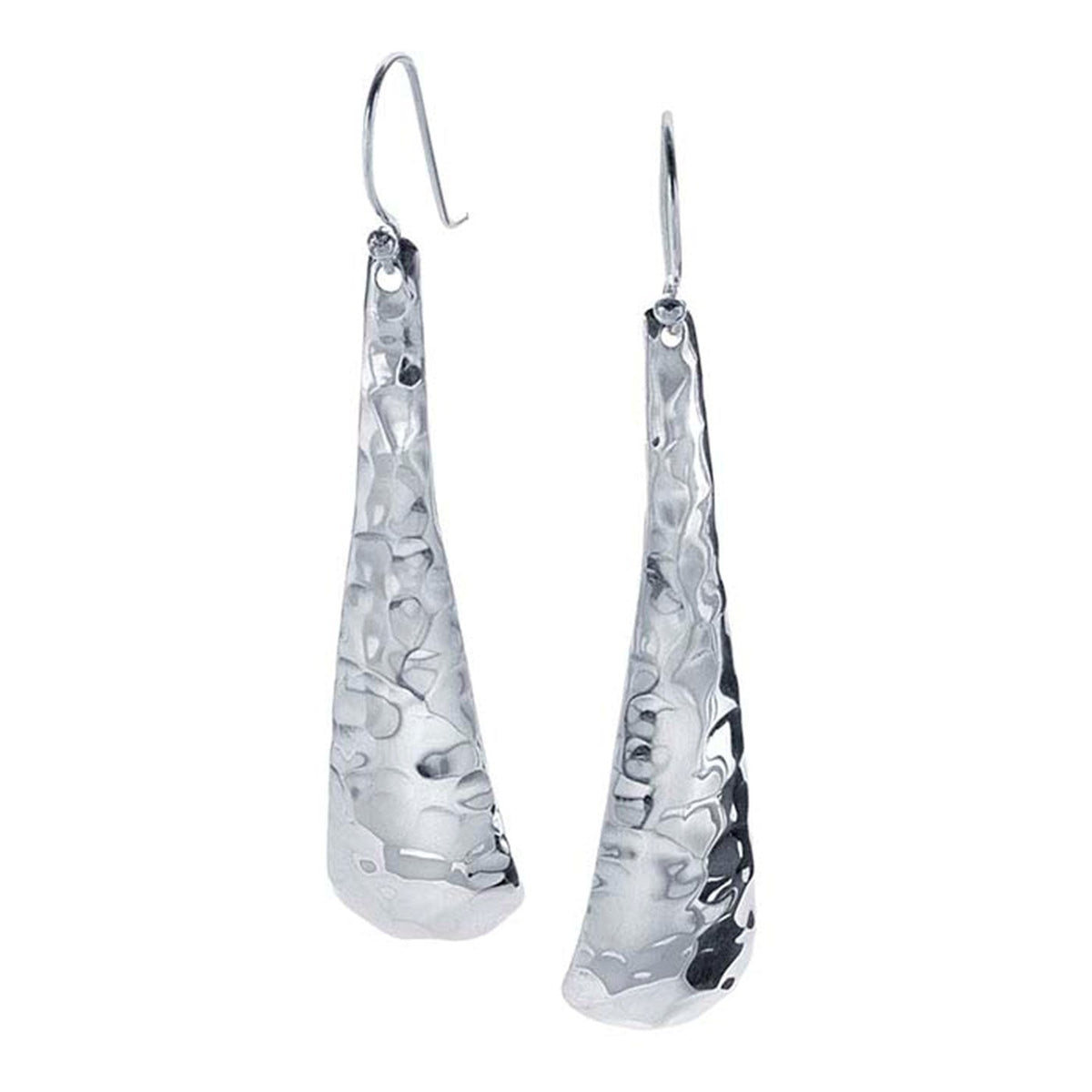 Sterling Silver Hammered Teardrop Earrings