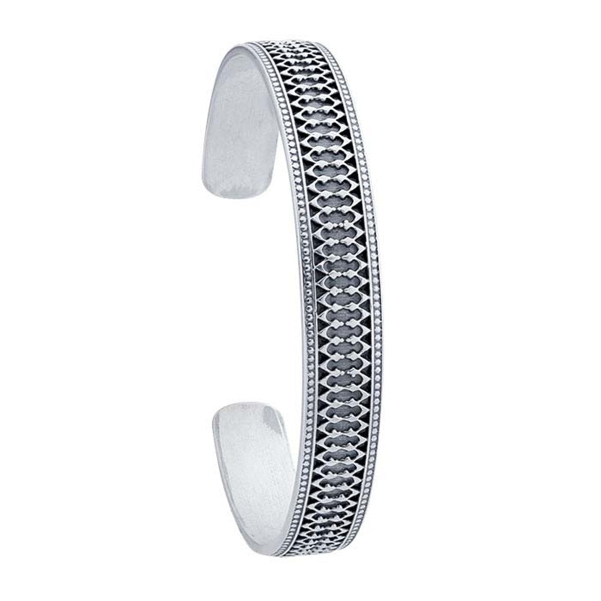Sterling Silver Oval Freeform Cuff Bracelet